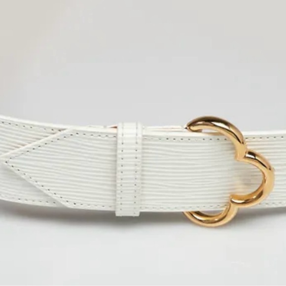 LOUIS VUITTON White Epi Leather Belt Size 85/34 - Picture 3 of 9
